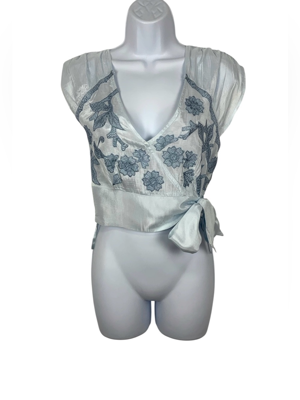 Free People Women’s Light Blue Blouse